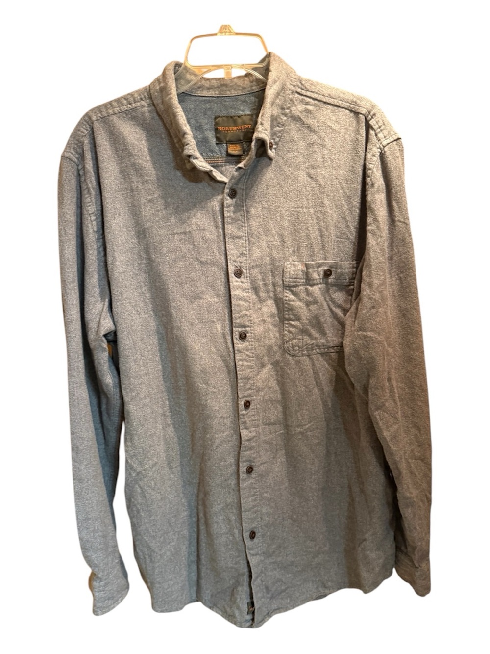 Northwest Territory Gray Flannel Button Down Shirt Men’s Size XLT Big & Tall.